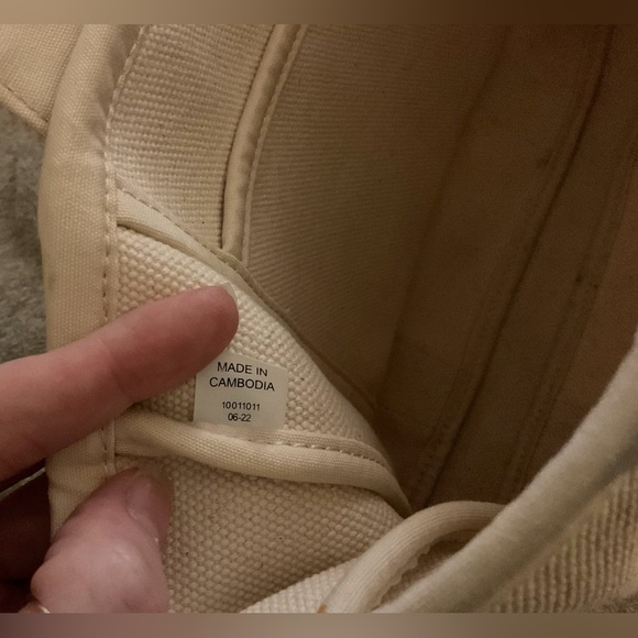 Tory Burch Canvas Logo Mini Tote Bag – Ivory / Black Leather Handles - Picture 9 of 9